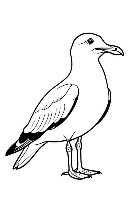 Seagull Coloring Page 34 for Kids