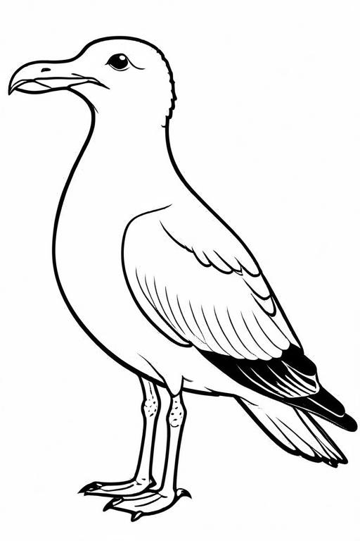 Seagull Coloring Page 4 for Kids