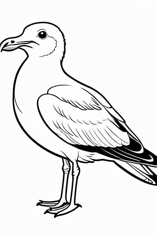 Seagull Coloring Page 6 for Kids