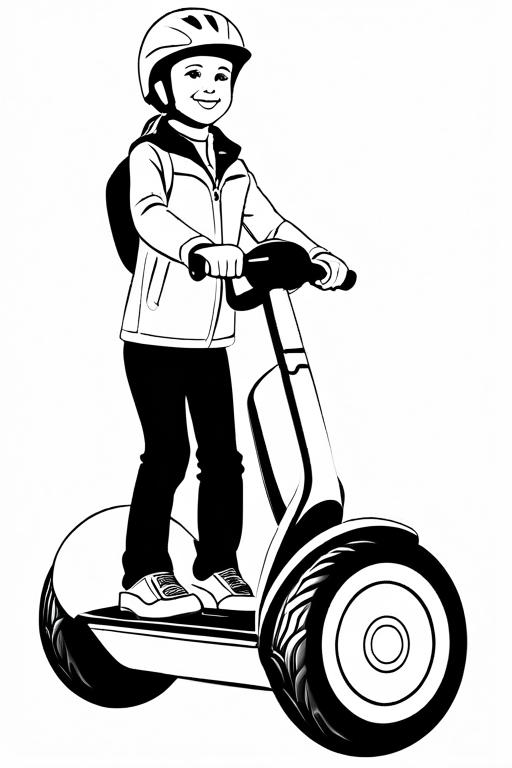 Segway Coloring Page 4 for Kids