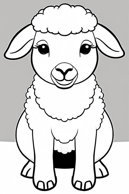 Sheep Coloring Page 12 for Kids