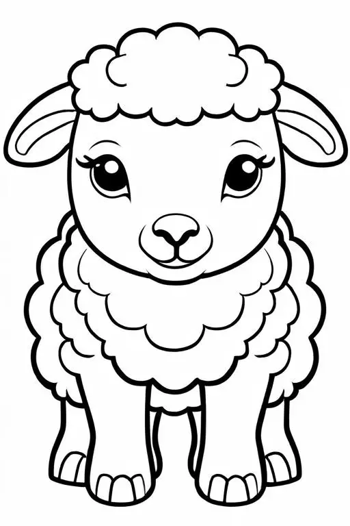 Sheep Coloring Page 13 for Kids