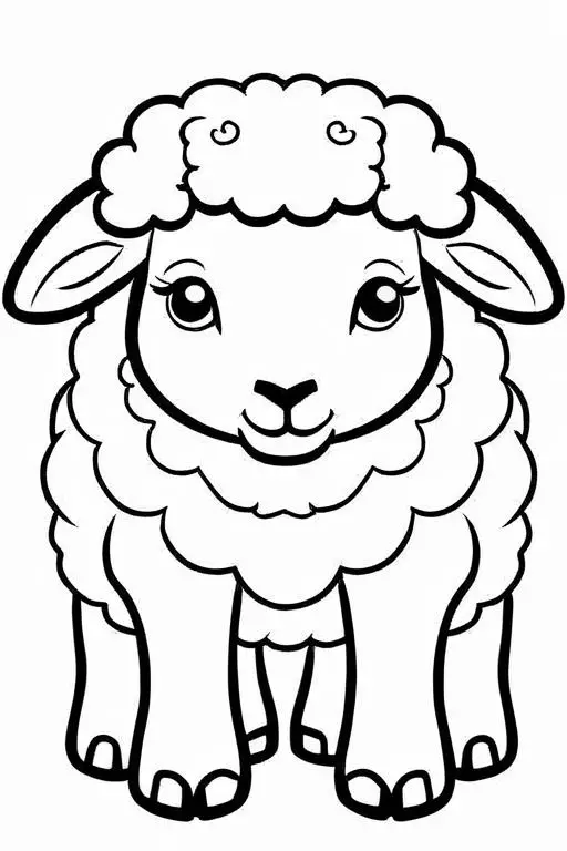 Sheep Coloring Page 14 for Kids