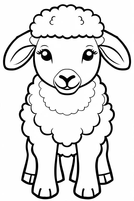 Sheep Coloring Page 2 for Kids