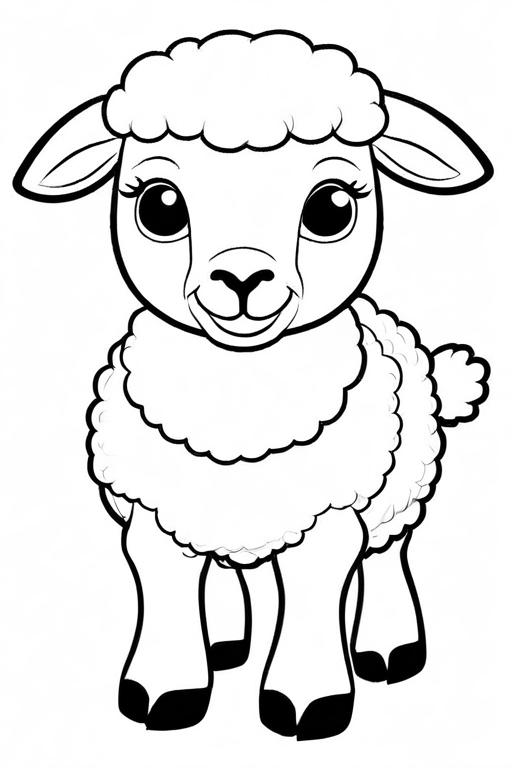 Sheep Coloring Page 20 for Kids