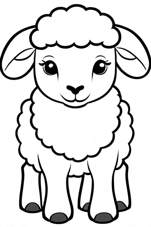 Sheep Coloring Page 3 for Kids