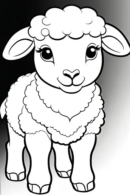 Sheep Coloring Page 4 for Kids