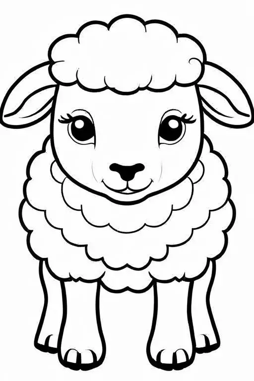 Sheep Coloring Page 5 for Kids