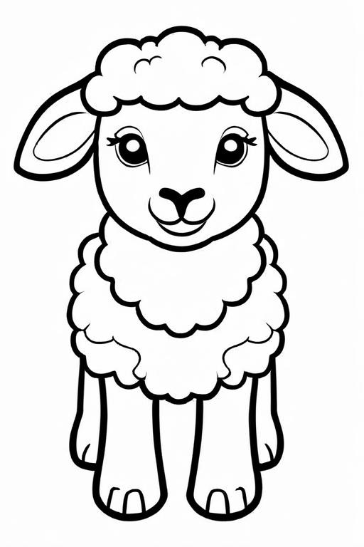 Sheep Coloring Page 6 for Kids