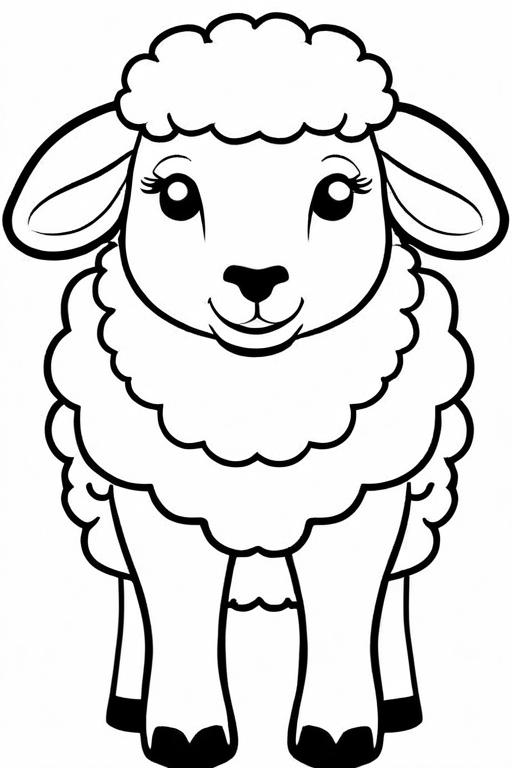 Sheep Coloring Page 7 for Kids