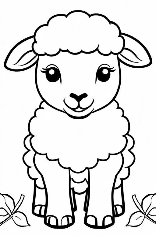 Sheep Coloring Page 8 for Kids