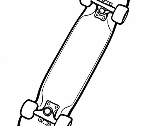 Skateboard Coloring Page 1 for Kids