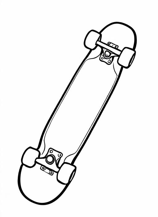 Skateboard Coloring Page 1 for Kids