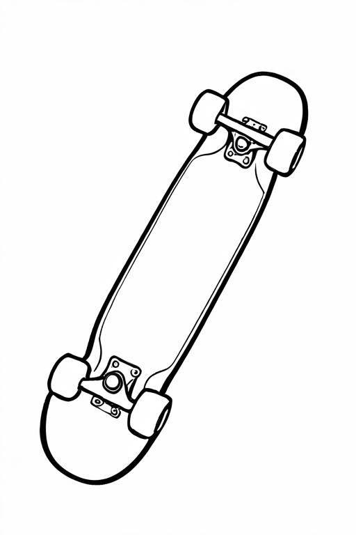 Skateboard Coloring Page 1 for Kids