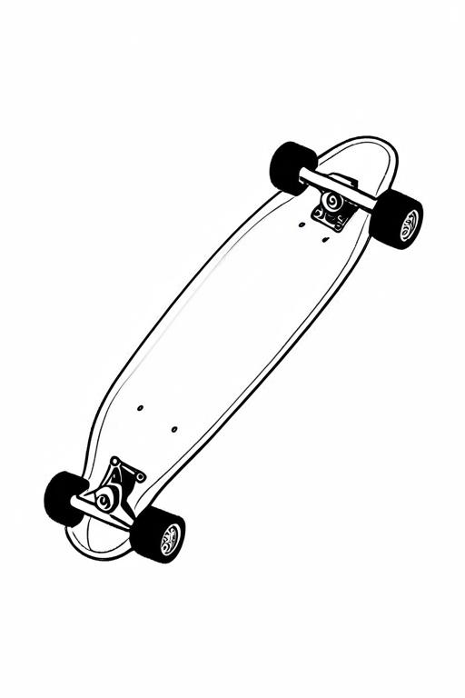 Skateboard Coloring Page 2 for Kids