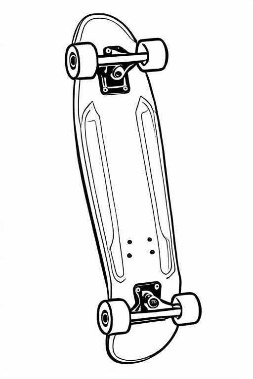 Skateboard Coloring Page 3 for Kids