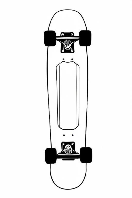 Skateboard Coloring Page 4 for Kids