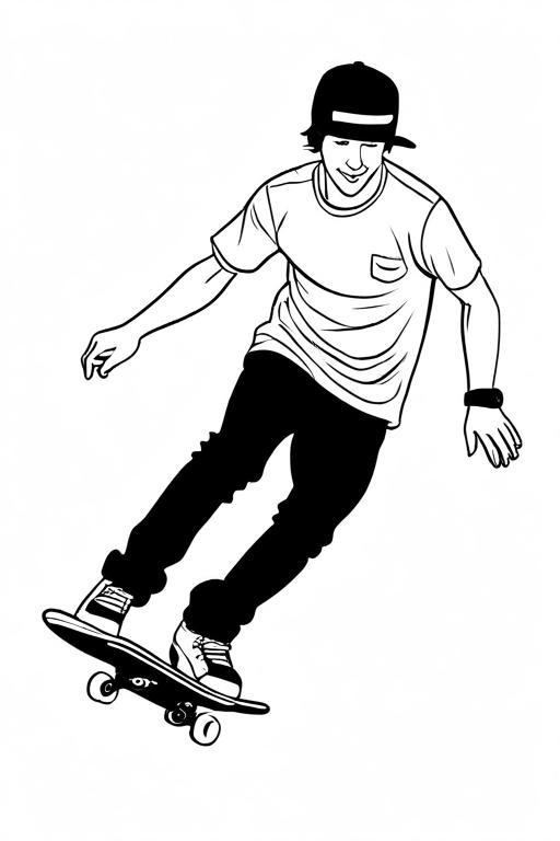 Skateboard Coloring Page 5 for Kids