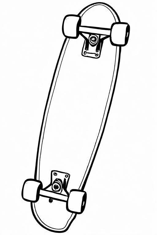 Skateboard Coloring Page 8 for Kids