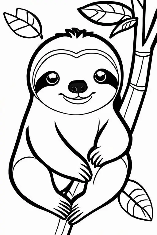 Sloth Coloring Page 10 for Kids