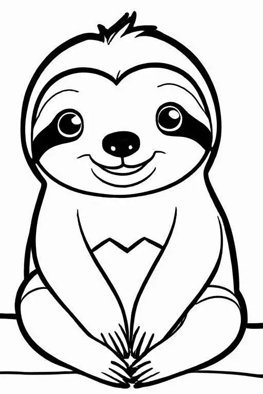 Sloth Coloring Page 4 for Kids