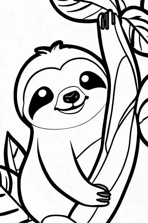 Sloth Coloring Page 5 for Kids