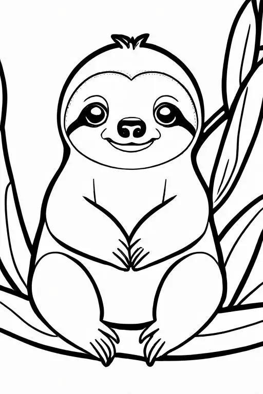 Sloth Coloring Page 7 for Kids