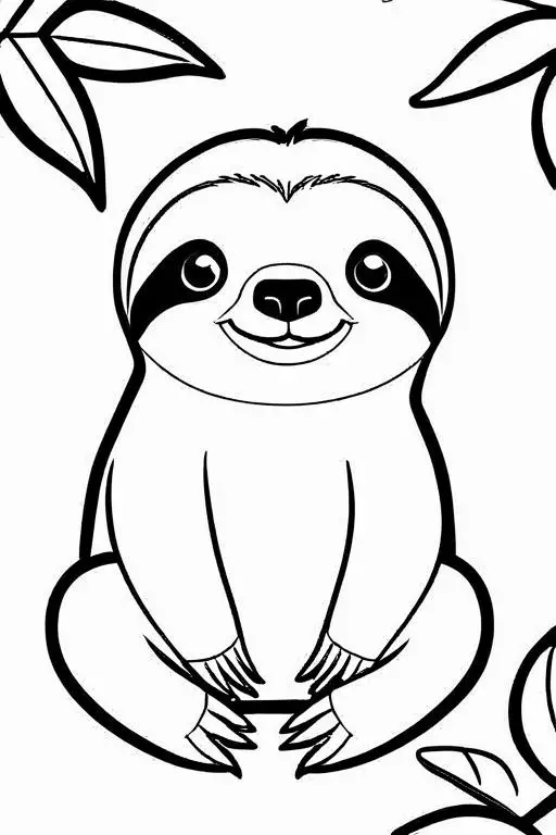 Sloth Coloring Page 8 for Kids