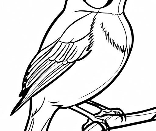 Sparrow Coloring Page 1 for Kids