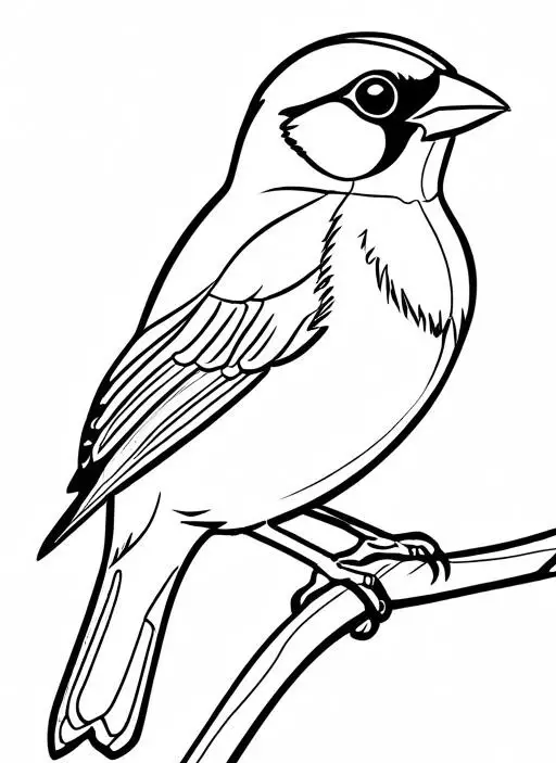 Sparrow Coloring Page 1 for Kids