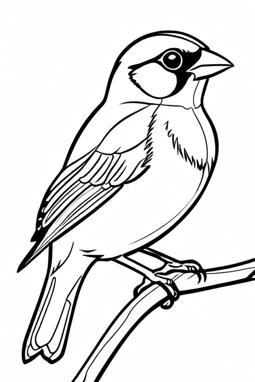 Sparrow Coloring Page 1 for Kids