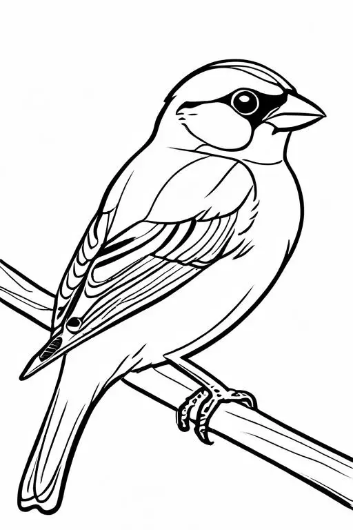 Sparrow Coloring Page 10 for Kids