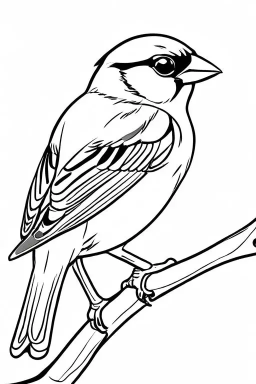 Sparrow Coloring Page 3 for Kids