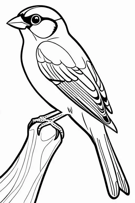 Sparrow Coloring Page 4 for Kids