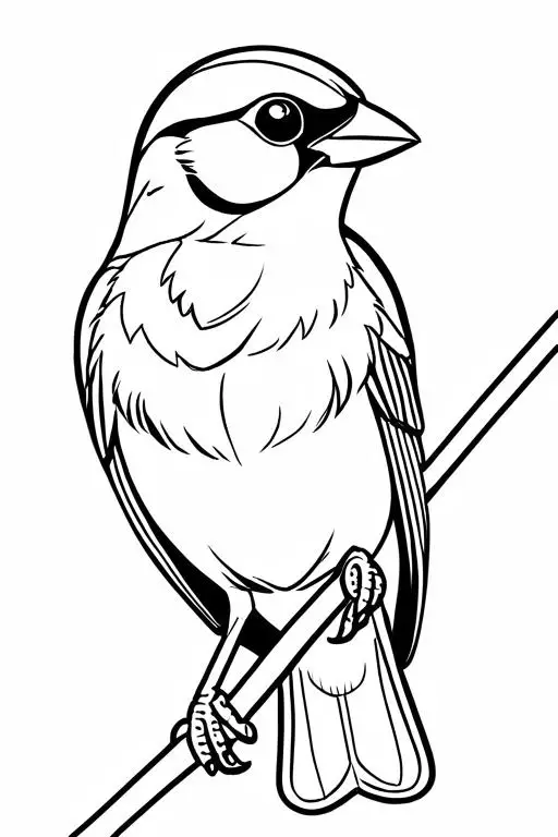 Sparrow Coloring Page 5 for Kids