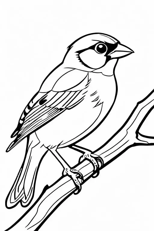 Sparrow Coloring Page 7 for Kids