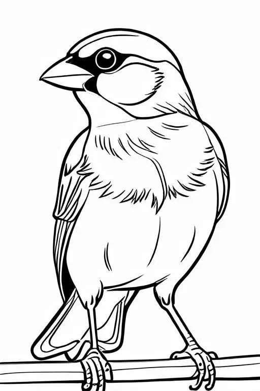 Sparrow Coloring Page 8 for Kids