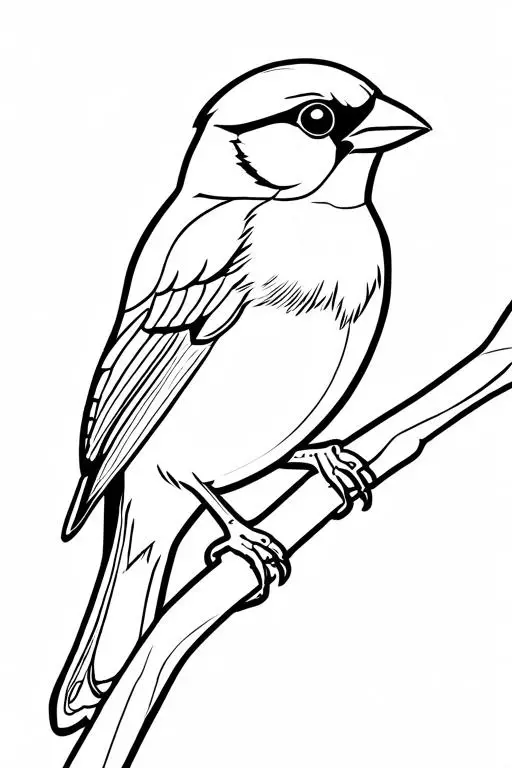 Sparrow Coloring Page 9 for Kids