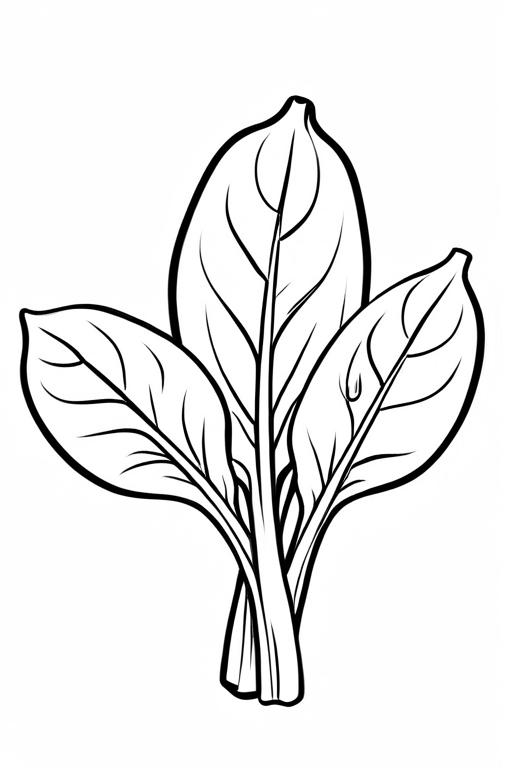 Spinach Coloring Page 4 for Kids