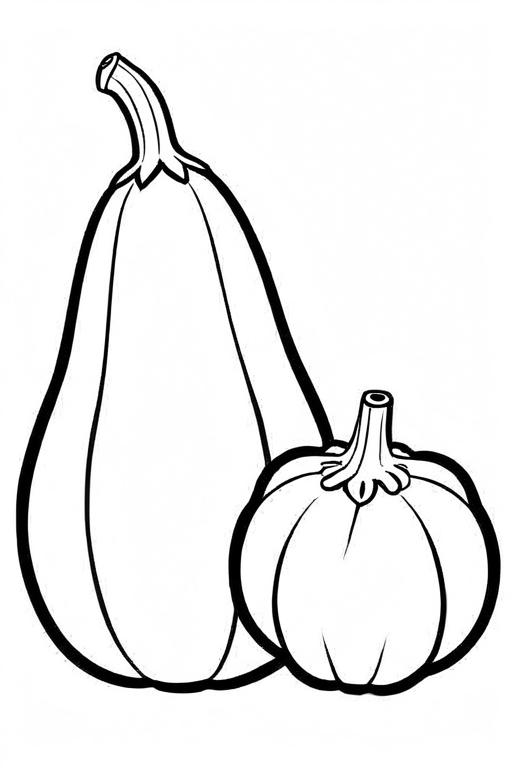 Squash Coloring Page 1 for Kids