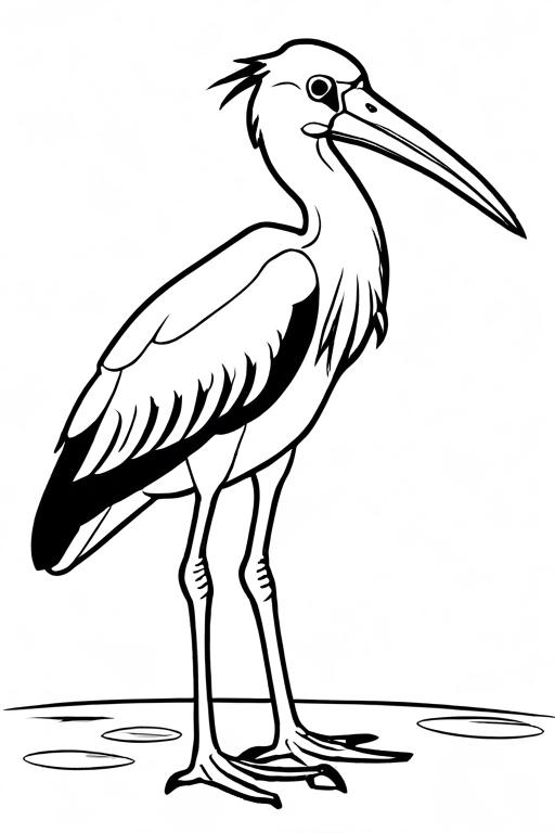 Stork Coloring Page 10 for Kids