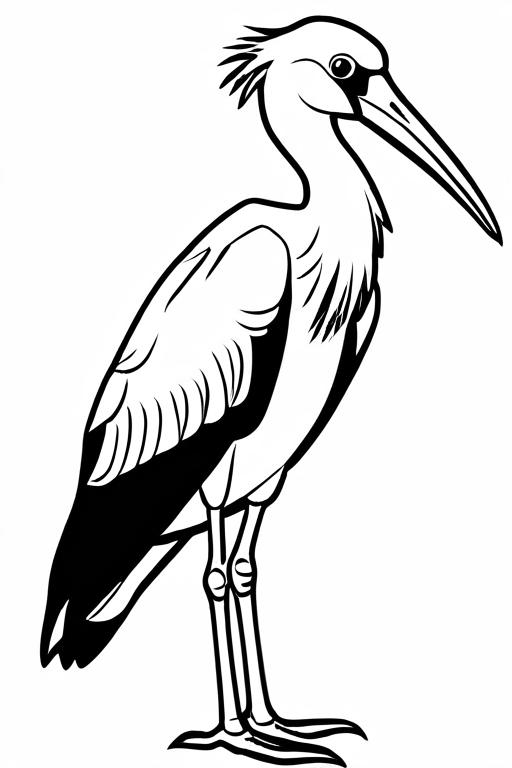 Stork Coloring Page 2 for Kids