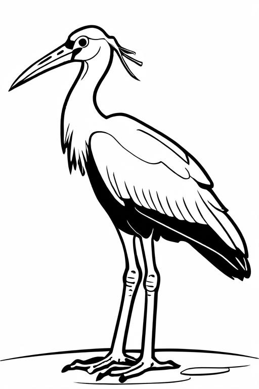 Stork Coloring Page 3 for Kids