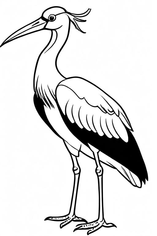 Stork Coloring Page 4 for Kids