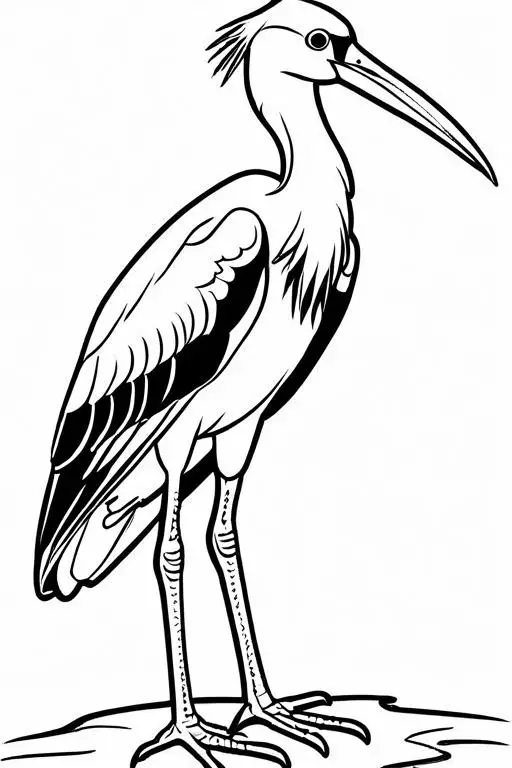 Stork Coloring Page 7 for Kids