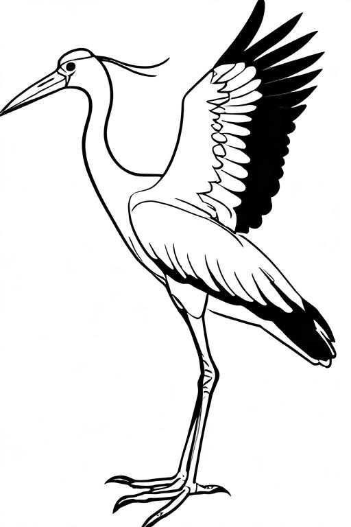 Stork Coloring Page 8 for Kids