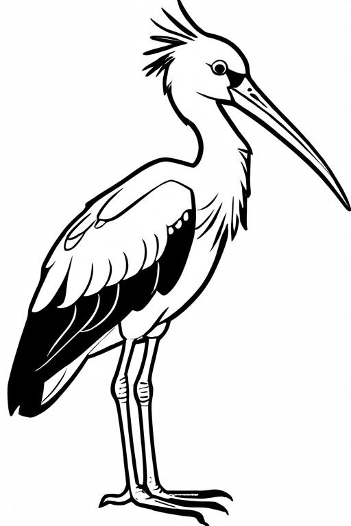 Stork Coloring Page 9 for Kids