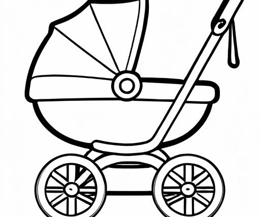 Stroller Coloring Page 1 for Kids