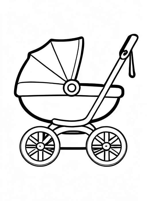 Stroller Coloring Page 1 for Kids