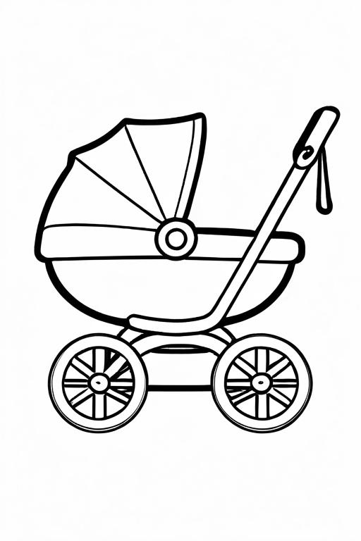 Stroller Coloring Page 1 for Kids